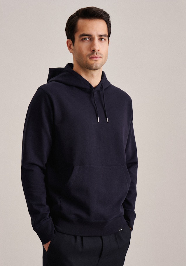 Sweatshirt Gerader Schnitt (Normal-Fit) Manche Longue in Bleu Foncé |  Seidensticker Onlineshop