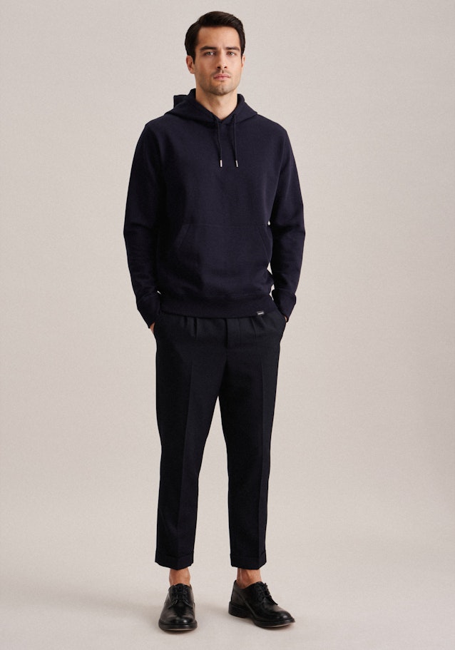 Gerader Schnitt (Normal-Fit) Sweater Uni in Dunkelblau | Seidensticker Onlineshop