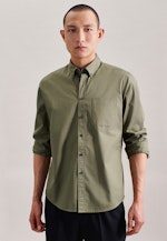 Regular Chemise décontractée Uni in Vert |  Seidensticker Onlineshop