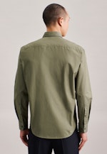 Regular Chemise décontractée Uni in Vert |  Seidensticker Onlineshop