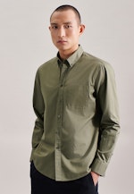 Regular Chemise décontractée Uni in Vert |  Seidensticker Onlineshop