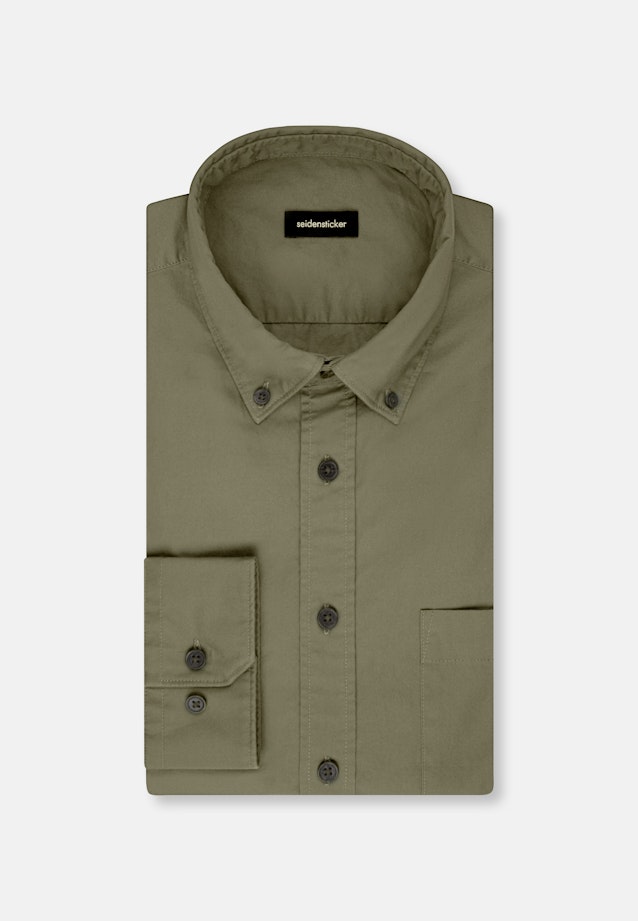 Regular Chemise décontractée Uni in Vert |  Seidensticker Onlineshop