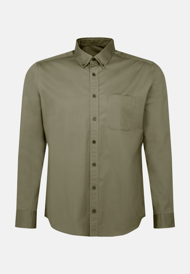 Regular Chemise décontractée Uni in Vert |  Seidensticker Onlineshop