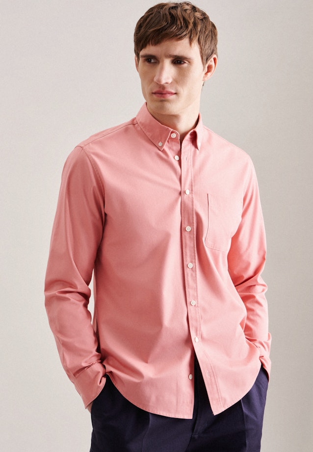 Casual overhemd in Regular with Button-Down-Kraag in Roze/Pink | Seidensticker Onlineshop