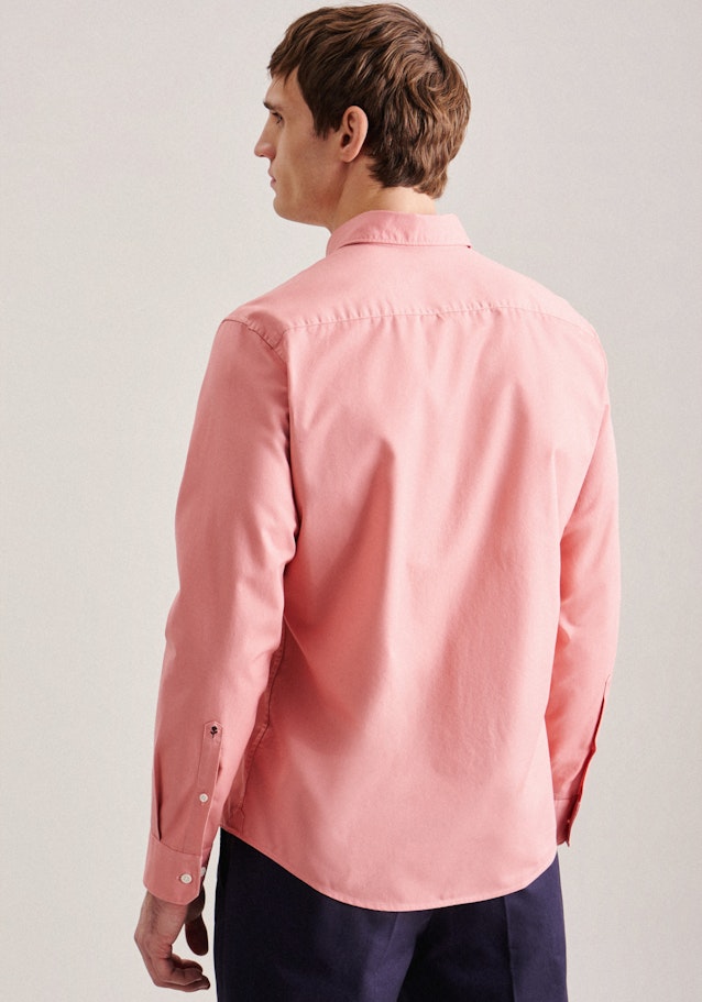 Twill Casual Hemd in Regular mit Button-Down-Kragen in Rosa/Pink | Seidensticker Onlineshop