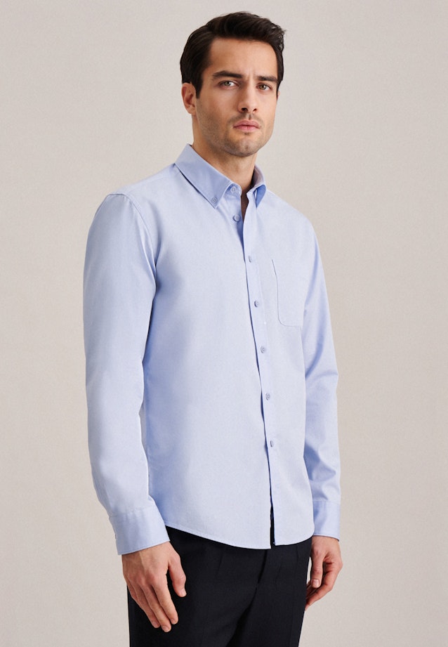 Casual overhemd in Regular with Button-Down-Kraag in Lichtblauw | Seidensticker Onlineshop