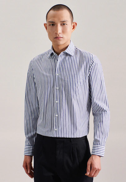Slim Business shirt Stripe in Medium Blue |  Seidensticker Onlineshop