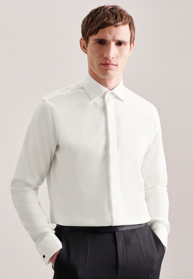 Easy-iron Twill Gala Shirt in Regular with Kent-Collar in Ecru |  Seidensticker Onlineshop