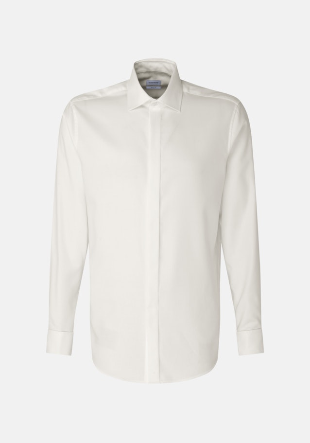 Easy-iron Twill Galashirt in Regular with Kentkraag in Ecru |  Seidensticker Onlineshop