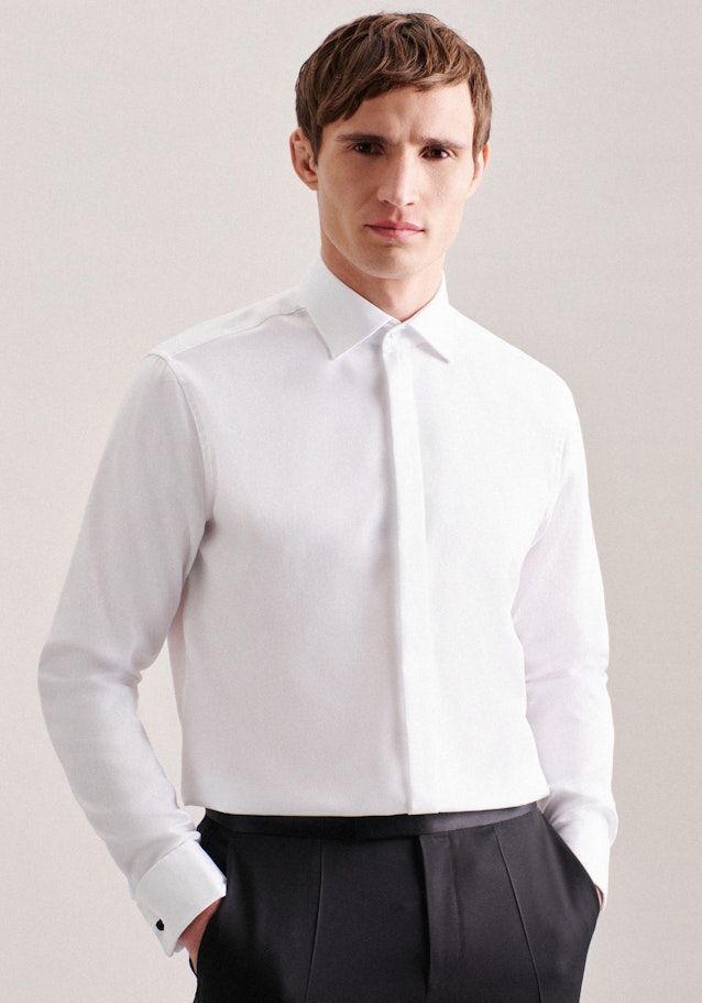 Easy-iron Twill Gala Shirt in Regular with Kent-Collar in White | Seidensticker Onlineshop