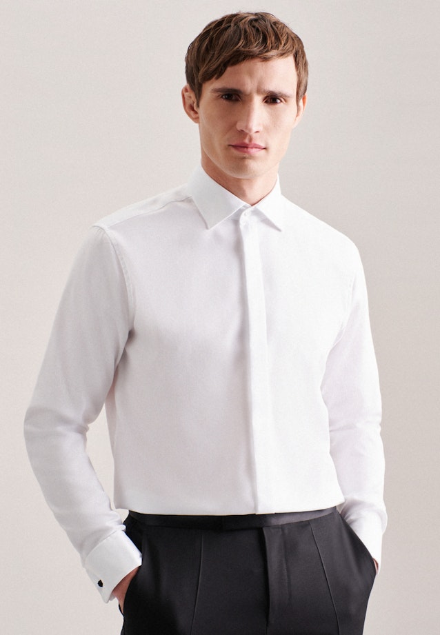 Regular Tuxedo shirt Uni in White |  Seidensticker Onlineshop