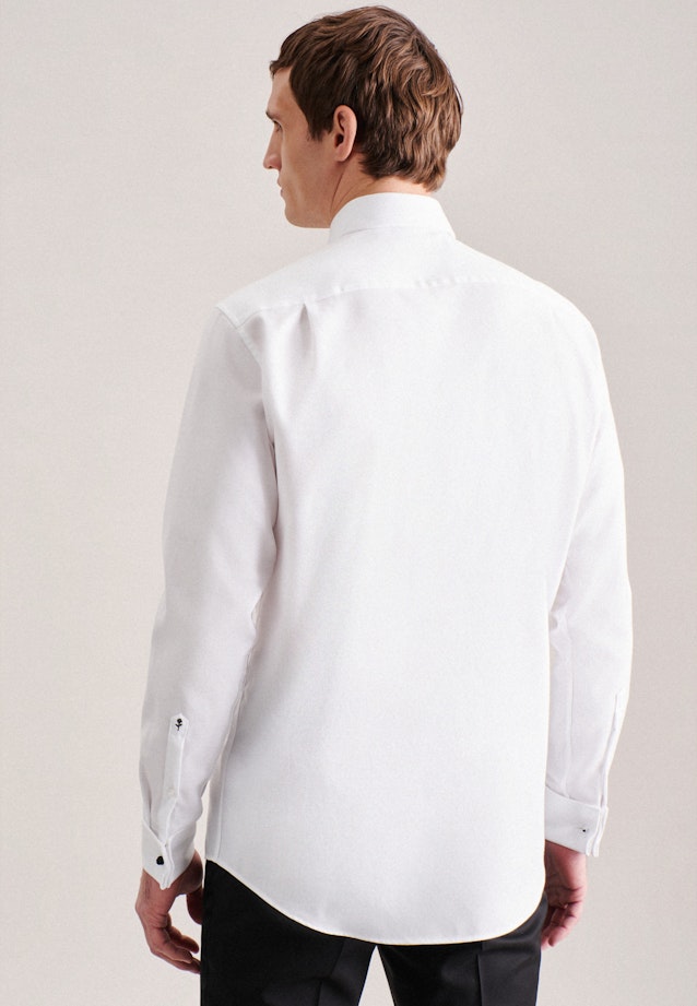 Easy-iron Twill Galashirt in Regular with Kentkraag in Wit |  Seidensticker Onlineshop