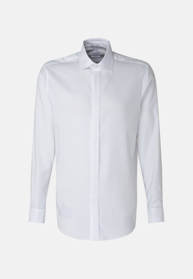 Easy-iron Twill Galashirt in Regular with Kentkraag in Wit |  Seidensticker Onlineshop
