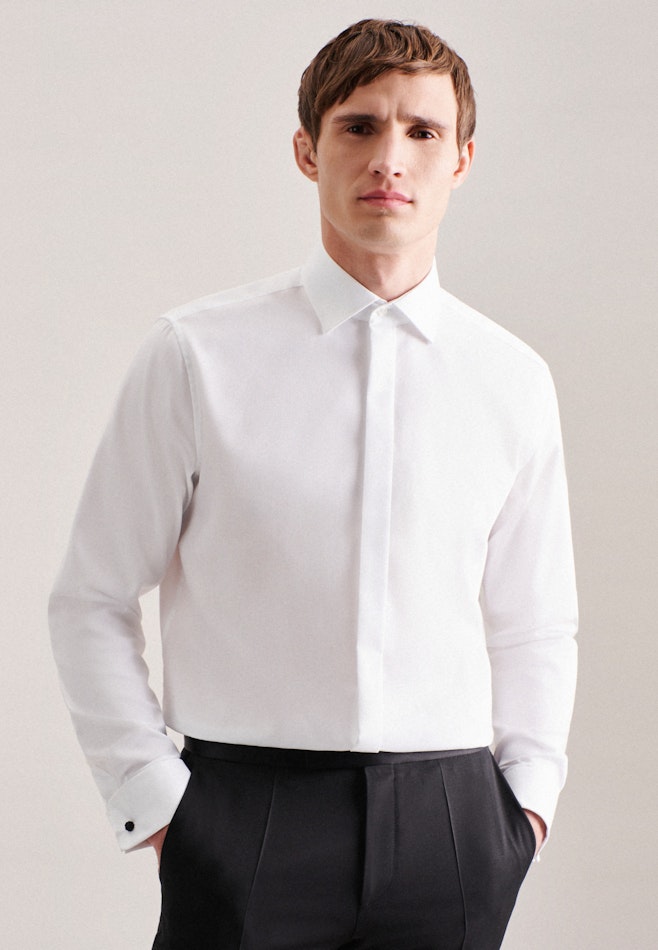 Non-iron Structure Gala Shirt in Regular with Kent-Collar in White | Seidensticker online shop