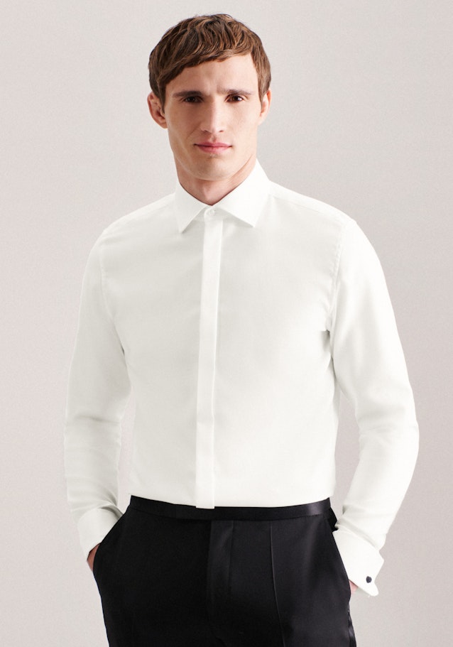 Easy-iron Twill Gala Shirt in Slim with Kent-Collar in Ecru |  Seidensticker Onlineshop
