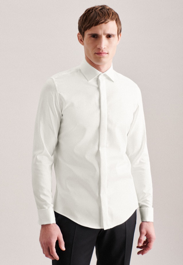 Slim Tuxedo shirt Uni in Ecru |  Seidensticker Onlineshop