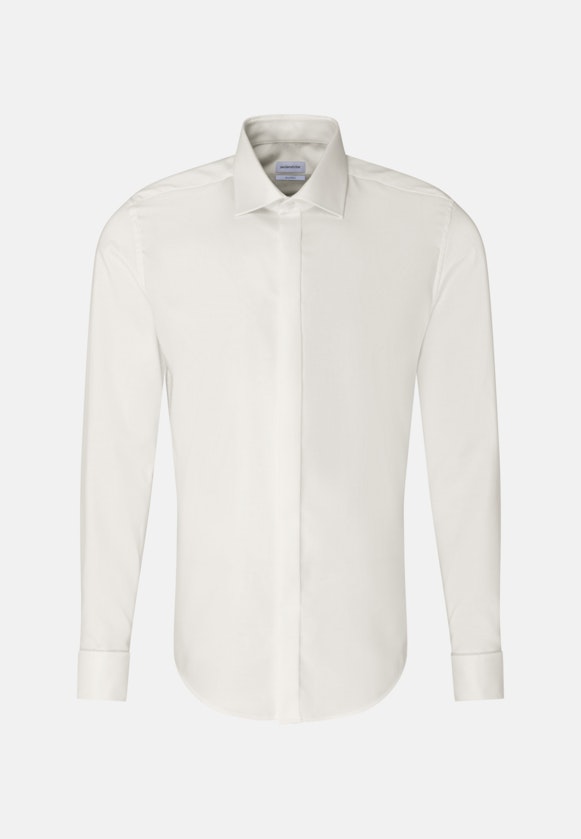 Easy-iron Twill Galashirt in Slim with Kentkraag in Ecru |  Seidensticker Onlineshop