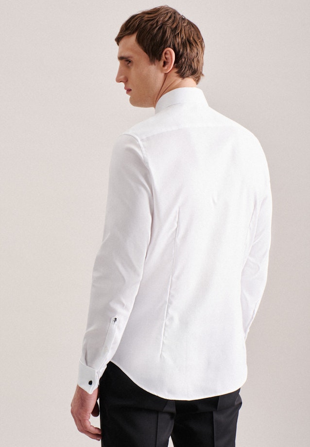 Easy-iron Twill Galashirt in Slim with Kentkraag in Wit |  Seidensticker Onlineshop