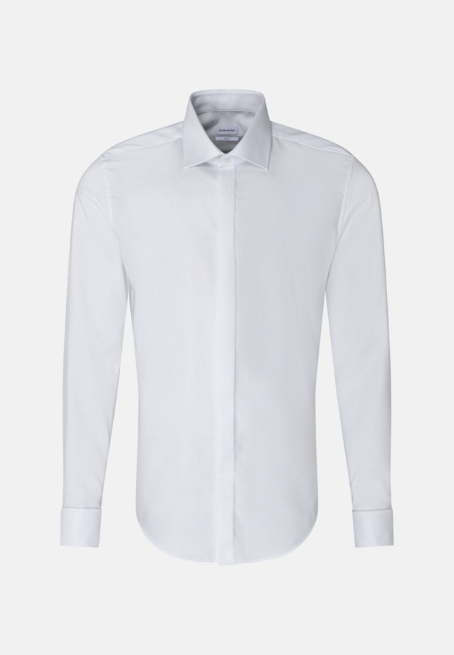 Bügelleichtes Twill Smokinghemd in Slim mit Kentkragen in Weiß |  Seidensticker Onlineshop