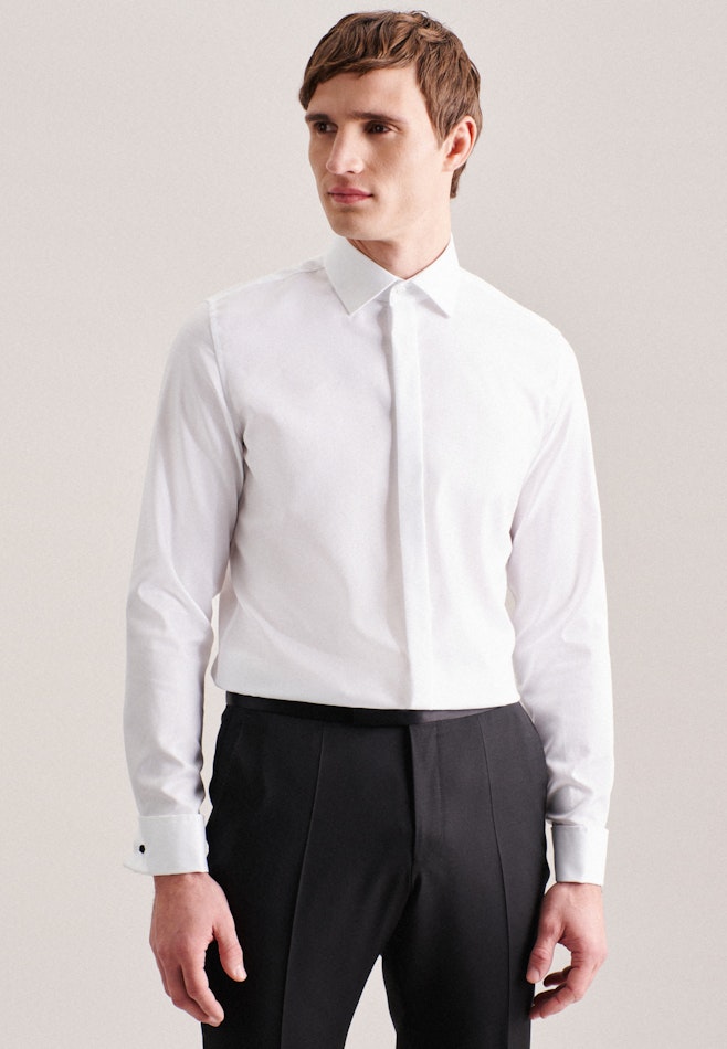 Non-iron Structure Gala Shirt in Slim with Kent-Collar in White | Seidensticker online shop