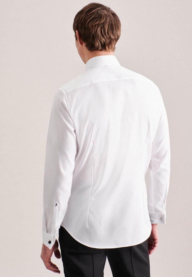 Non-iron Struktur Galashirt in Slim with Kentkraag in Wit | Seidensticker online winkel