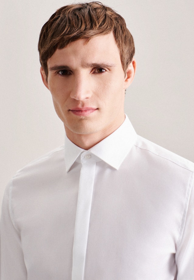 Non-iron Structure Gala Shirt in Slim with Kent-Collar in White |  Seidensticker Onlineshop