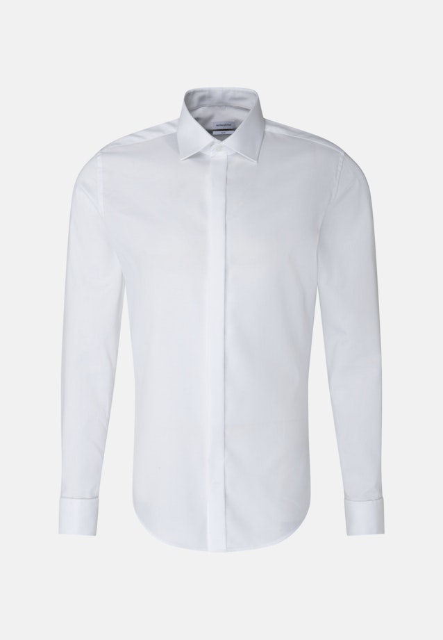 Chemise de soirée Slim Structuré Col Kent in Blanc |  Seidensticker Onlineshop