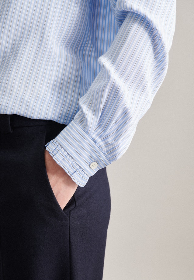 Long sleeve Poplin Stand-Up Blouse in Light Blue |  Seidensticker Onlineshop
