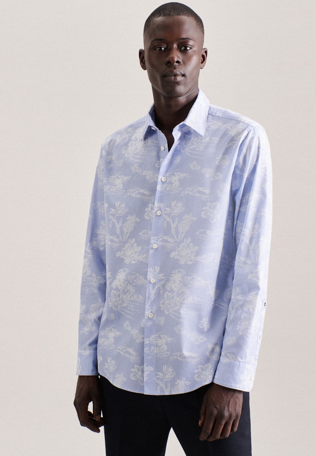 Chemise casual in Regular with Col Kent in Bleu Clair | Seidensticker Onlineshop
