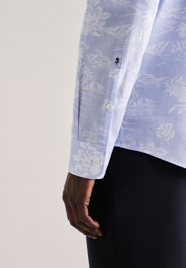 Regular Casual Hemd Floral in Hellblau |  Seidensticker Onlineshop
