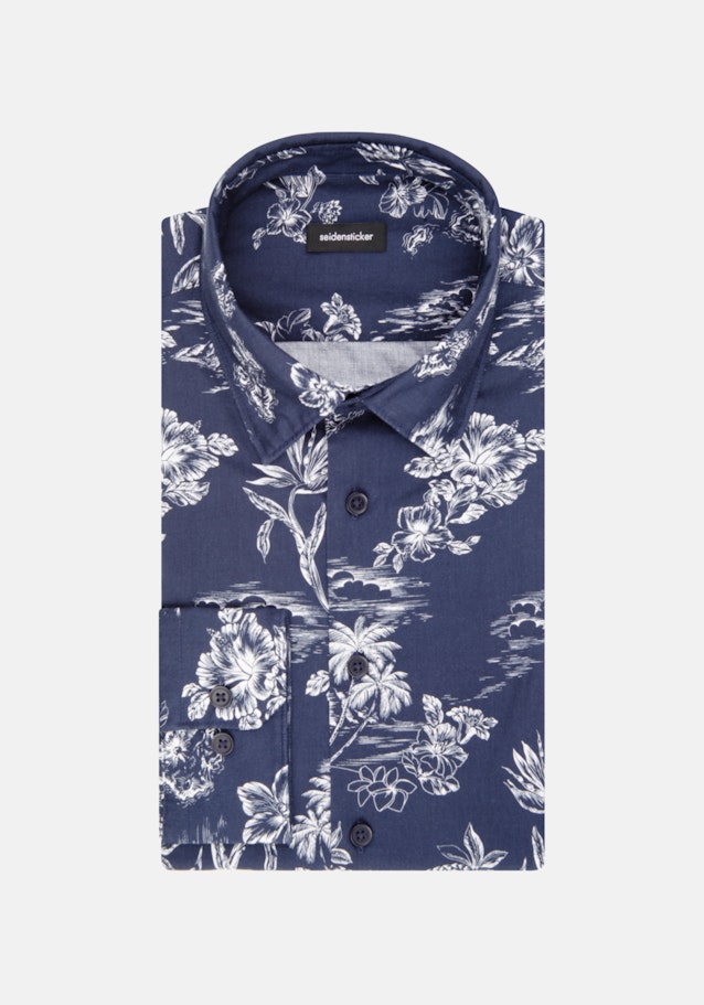 Regular Casual Hemd Floral in Dunkelblau |  Seidensticker Onlineshop