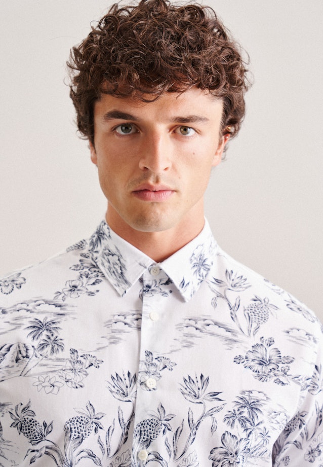Regular Casual Hemd Floral in Weiß |  Seidensticker Onlineshop