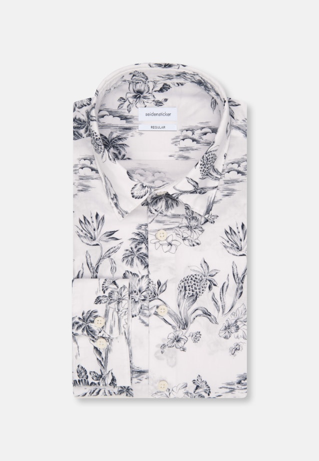 Regular Casual Hemd Floral in Weiß |  Seidensticker Onlineshop