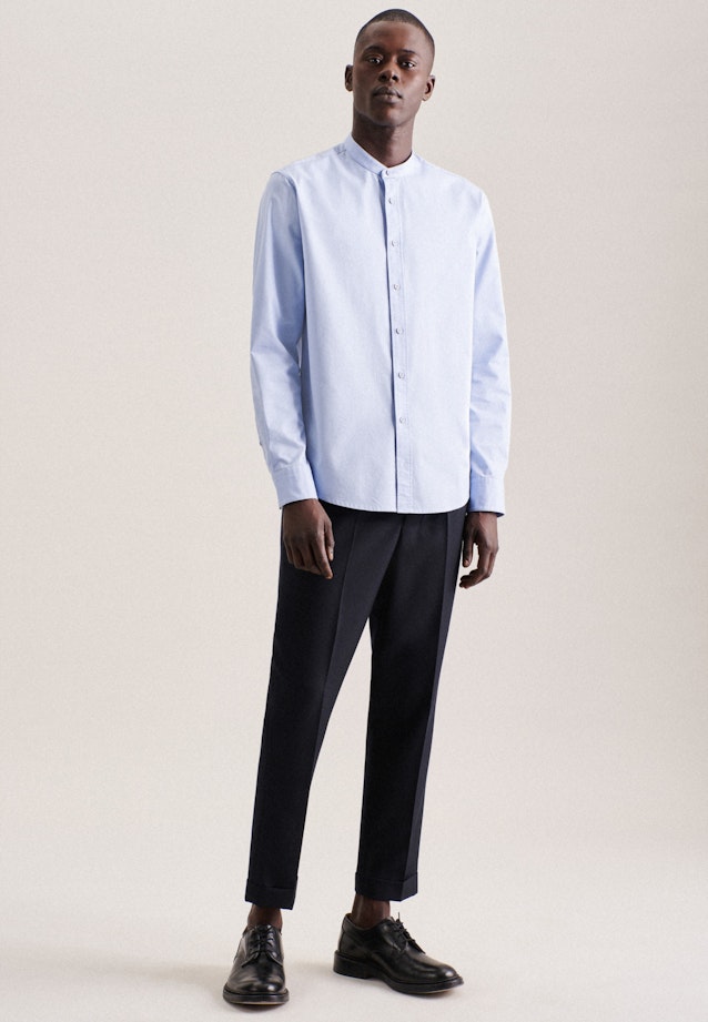 Casual Shirt in Regular with Stand-Up Collar in Light Blue |  Seidensticker Onlineshop