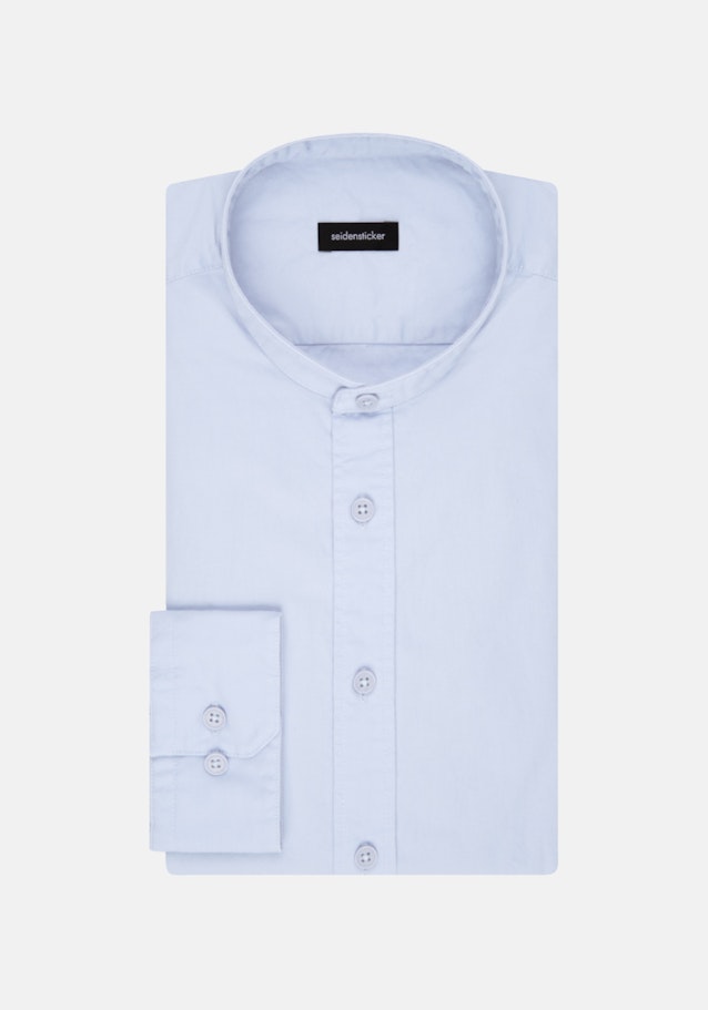 Twill Casual Hemd in Regular mit Stehkragen in Hellblau |  Seidensticker Onlineshop