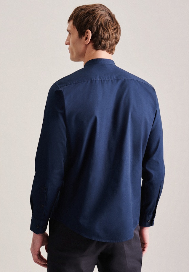Casual Shirt in Regular with Stand-Up Collar in Dark Blue |  Seidensticker Onlineshop