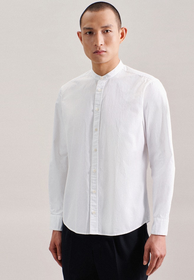 Casual Shirt in Regular with Stand-Up Collar in White | Seidensticker online shop