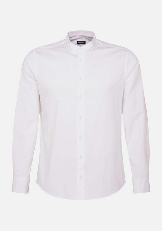 Twill Casual Hemd in Regular mit Stehkragen in Weiß |  Seidensticker Onlineshop