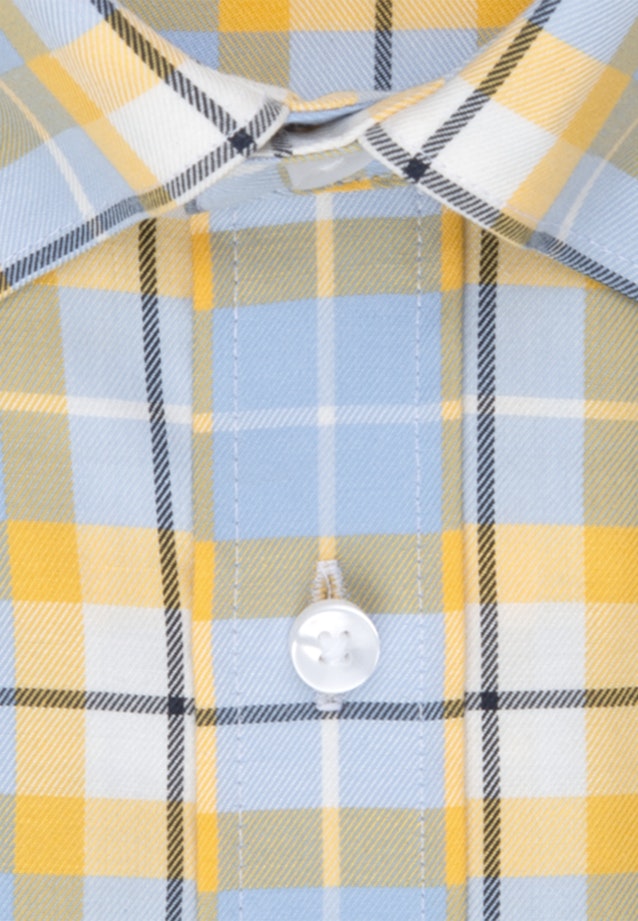 Non-iron Twill korte arm Business overhemd in Regular with Button-Down-Kraag in Geel |  Seidensticker Onlineshop