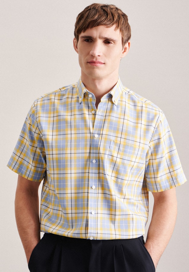 Regular Business shirt Check in Yellow |  Seidensticker Onlineshop