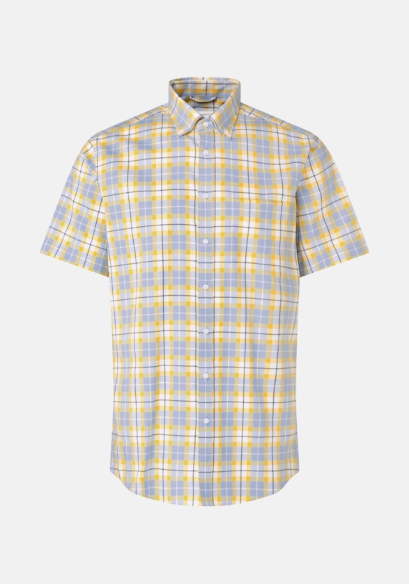 Non-iron Twill Short Arm Business Shirt in Regular with Button-Down-Collar in Yellow |  Seidensticker Onlineshop