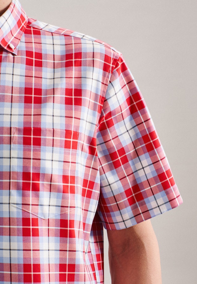 Bügelfreies Twill Kurzarm Business Hemd in Regular mit Button-Down-Kragen in Rot |  Seidensticker Onlineshop