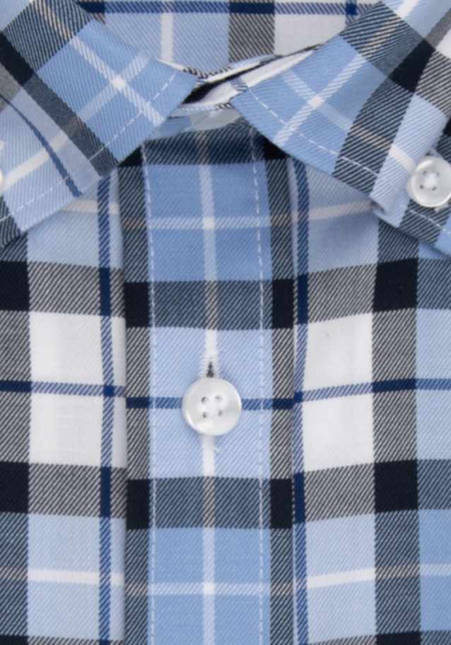Non-iron Twill Short Arm Business Shirt in Regular with Button-Down-Collar in Dark Blue |  Seidensticker Onlineshop