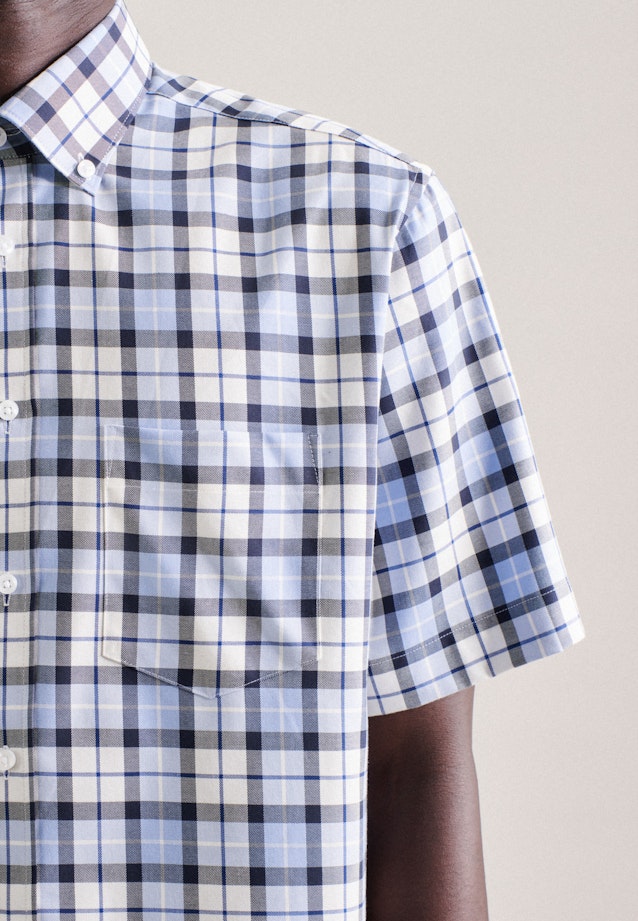 Bügelfreies Twill Kurzarm Business Hemd in Regular mit Button-Down-Kragen in Dunkelblau |  Seidensticker Onlineshop