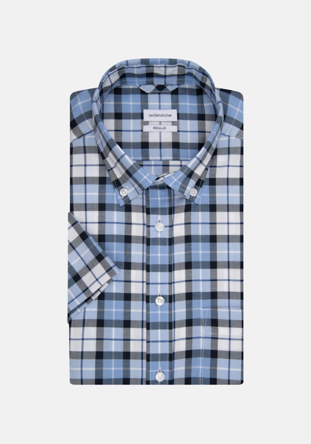 Non-iron Twill Short Arm Business Shirt in Regular with Button-Down-Collar in Dark Blue |  Seidensticker Onlineshop