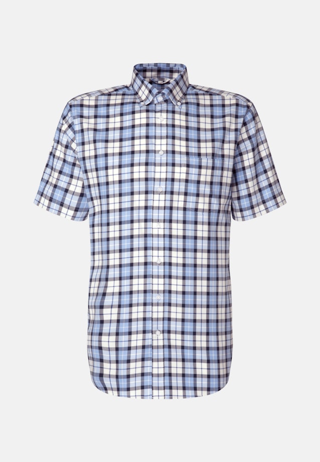 Non-iron Twill korte arm Business overhemd in Regular with Button-Down-Kraag in Donkerblauw |  Seidensticker Onlineshop