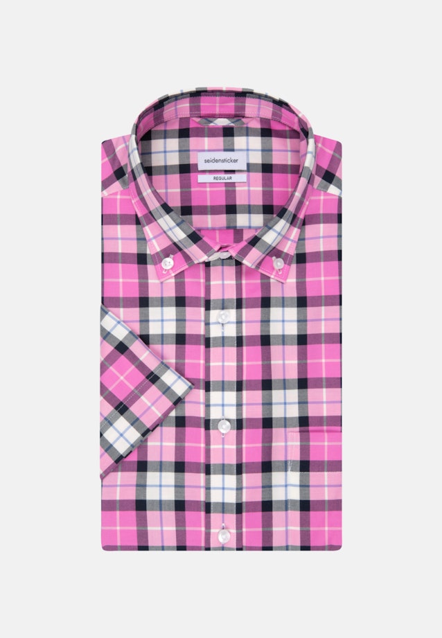 Non-iron Twill Short Arm Business Shirt in Regular with Button-Down-Collar in Pink |  Seidensticker Onlineshop