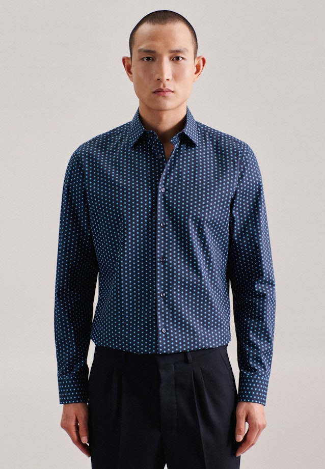 Slim Business shirt Print in Turquoise |  Seidensticker Onlineshop