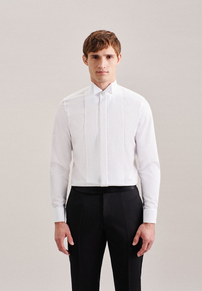 Non-iron Poplin Gala Shirt in Slim with Wing Collar in White | Seidensticker online shop