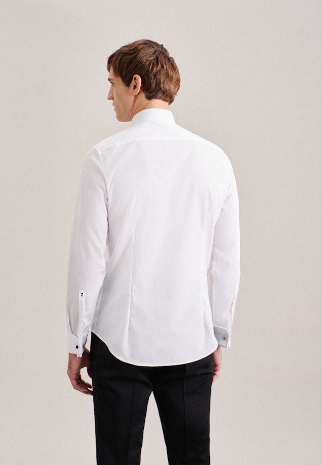 Chemise de soirée Slim Popeline Col Cassé in Blanc |  Seidensticker Onlineshop